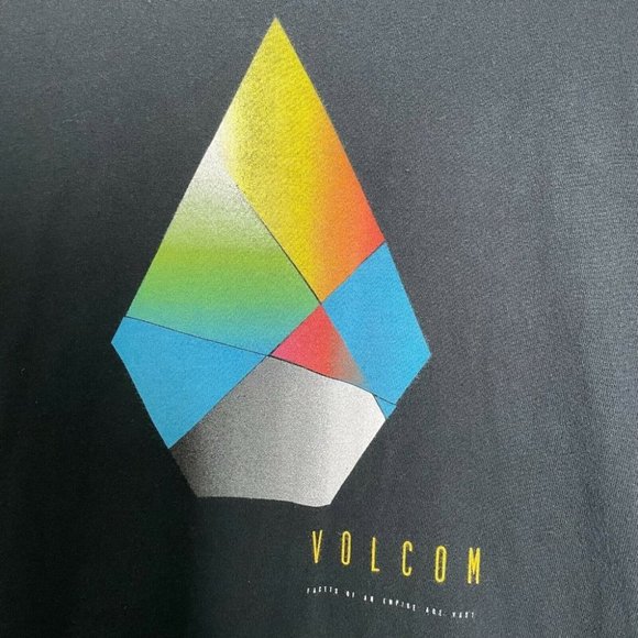 Volcom Stone T Shirt Men’s Large Black Rainbow Logo Prism Graphic Tee Skate Surf - Picture 3 of 9